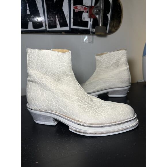 424 White Zip Shine Calf Cuban Boots main image 9